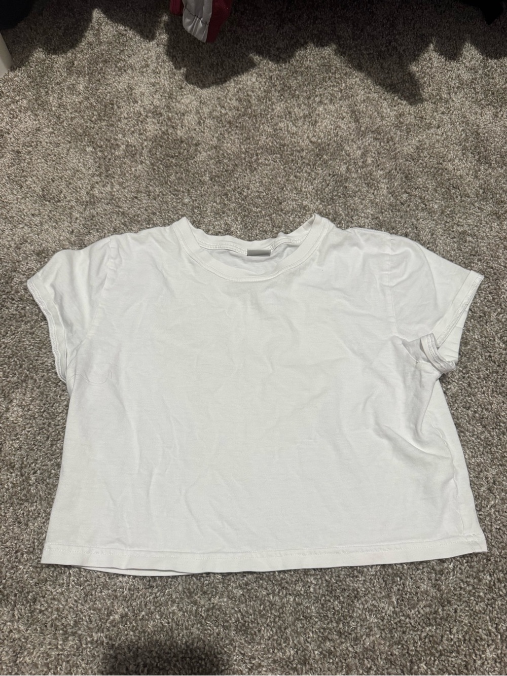Sunday Best White Cropped Crewneck Tee